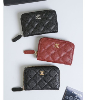 (국내배송) 샤넬 캐비어 클래식 지퍼 코인 퍼스