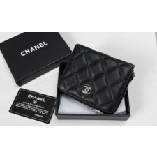 (국내배송) 샤넬 은장 로고 똑딱이 지퍼 카드 반지갑