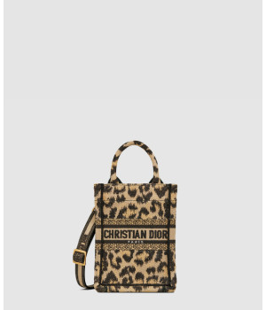 디올 북토트 미니 크로스백 베이지 멀티컬러 미짜 자수 S5555