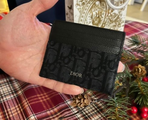 (국내배송) 디올 수입 오블리크 자카드 그레인 카프레더 카드 지갑