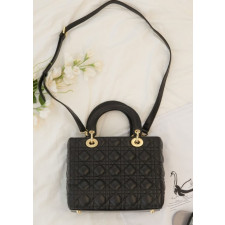 (국내배송) 디올 LADY 레이디  블랙 미디엄 백