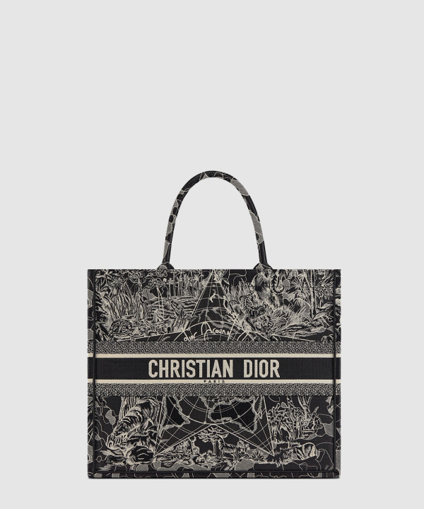 디올 북 토트백 라지 스타 자수 블랙 멀티컬러 M1286