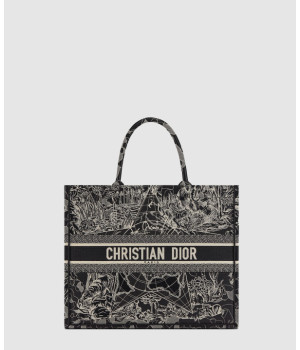 디올 북 토트백 라지 스타 자수 블랙 멀티컬러 M1286