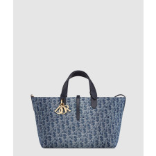 디올 뚜주흐 토트백 미디움 오블리크 블루 M2821