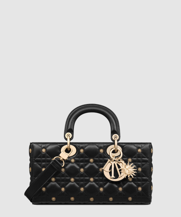 디올 미디움 레이디 디조이 백 블랙 골드 피니쉬 썬 스터드 M0540