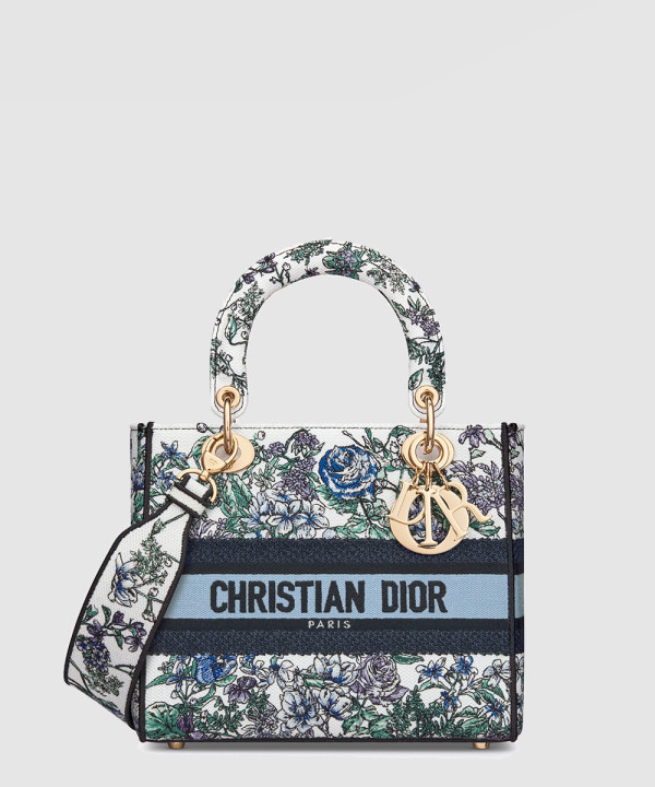 디올 레이디 디 라이트 미디움 플로럴 자수 멀티컬러 M0565
