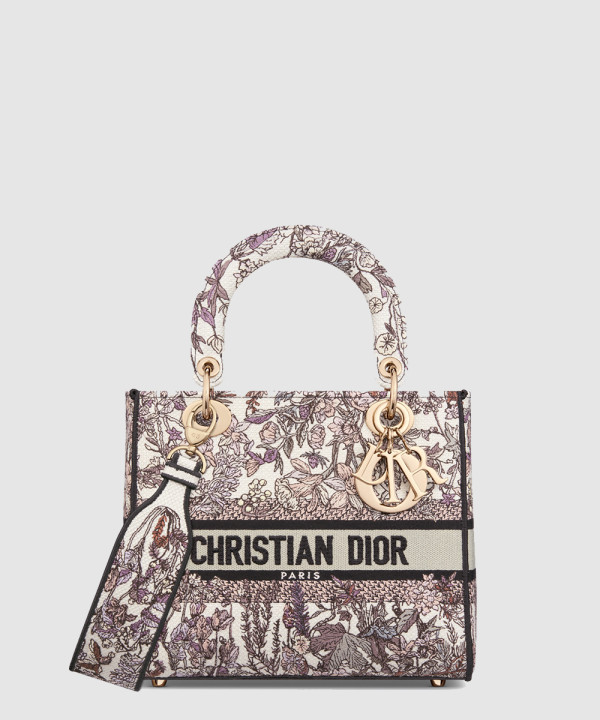 디올 미디움 레이디 디라이트 백 화이트 멀티컬러 4 쎄종 하이버 M0565