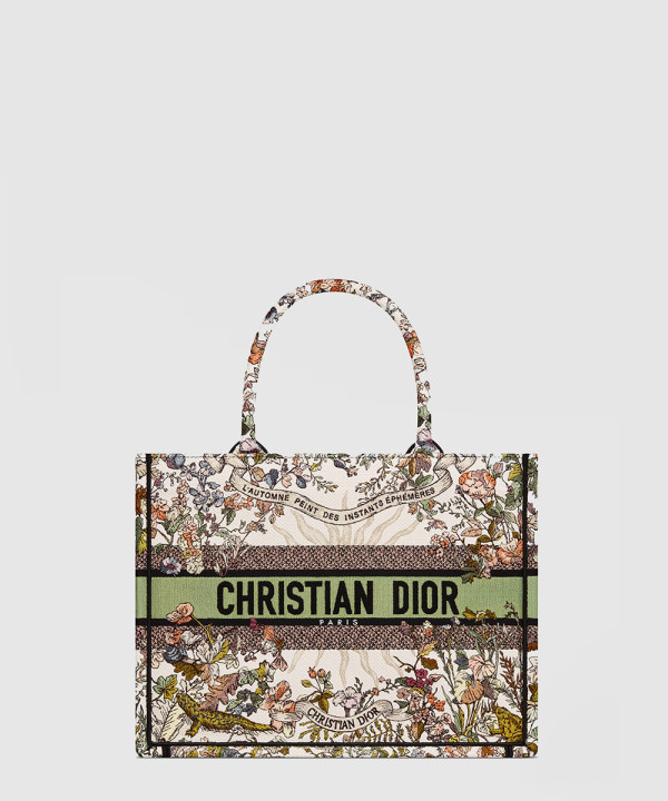 디올 미디움 북 토트백 에크루 멀티컬러 4 쎄종 어텀 쏠레이 M1296