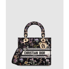 디올 미디움 레이디 디라이트 백 허바륨 자수 블랙 멀티컬러 M0565