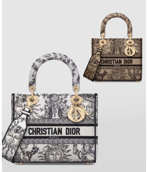디올 미디움 레이디 디라이트 백 쏠레이 마크라메 모티프 M0565