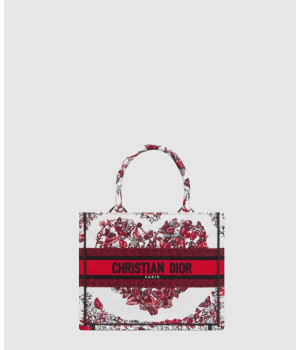 디올 북토트백 스몰 화이트 레드 르 꾀흐 파피용