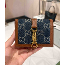 (국내배송) 구찌 수입 재키 1961 GG 데님 카드 반지갑