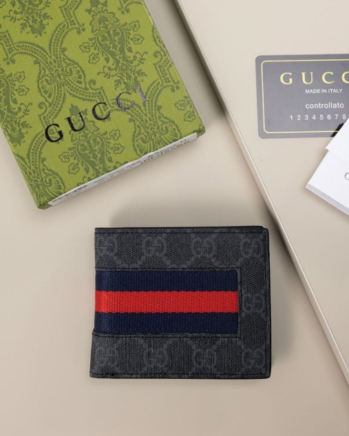 (국내배송) 구찌 슈프림 삼선 블랙 반지갑