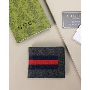 (국내배송) 구찌 슈프림 삼선 블랙 반지갑