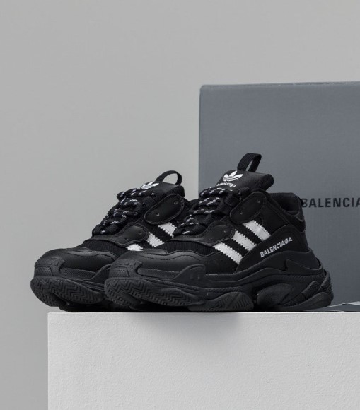 (국내배송) 발렌시아가 x 아디다스 트리플 S 스니커즈 블랙