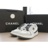 (국내배송) 샤넬 패브릭 스웨이드 카프스킨 스니커즈 화이트앤그레이