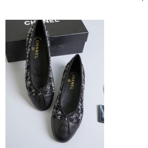 (국내배송) 샤넬 트위드 발레리나 플랫 슈즈