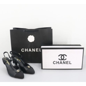 (국내배송) 샤넬 금장 스트랩 슬링백 펌프스