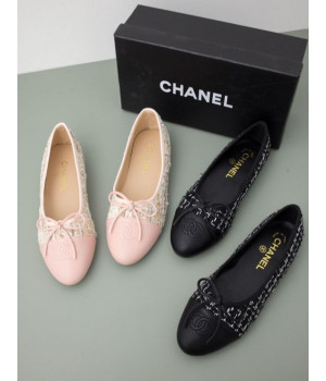 (국내배송) 샤넬 트위드 발레리나 플랫슈즈