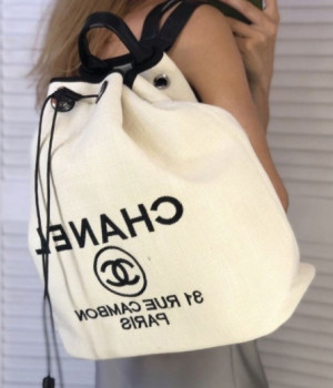 (국내배송) 샤넬 Chanel Deauville Leather Trimmed Raffia Backpack