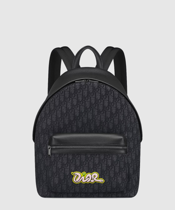 디올 라이더 2.0 디올 앤 KAWS 지퍼 백팩 1ESBA