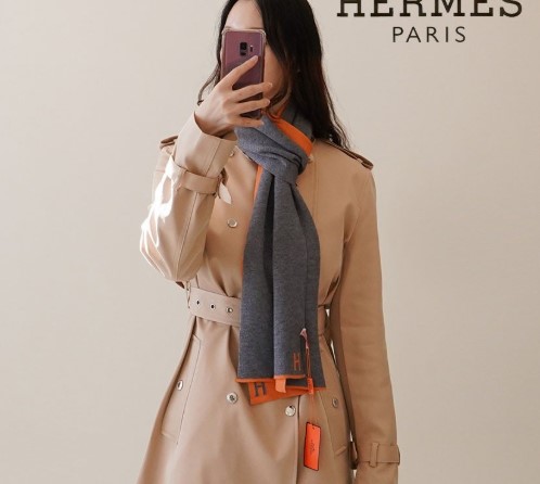 (국내배송) 에르메스 남여공용 리투어 H로고 플란넬 머플러