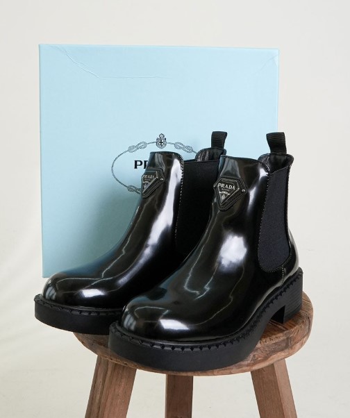 (국내배송) 프라다 브러쉬드 레더 첼시 부츠