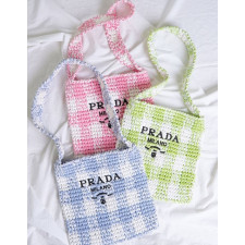 (국내배송) 프라다 라피아 크로쉐 크로스백