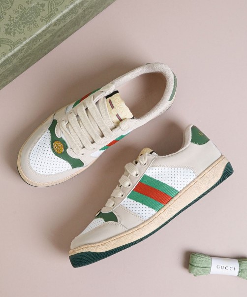 (국내배송) 구찌 GG 스크리너 레더 스니커즈