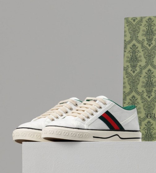(국내배송) 구찌 테니스 1977 미니 GG 자카드 패브릭 스니커즈