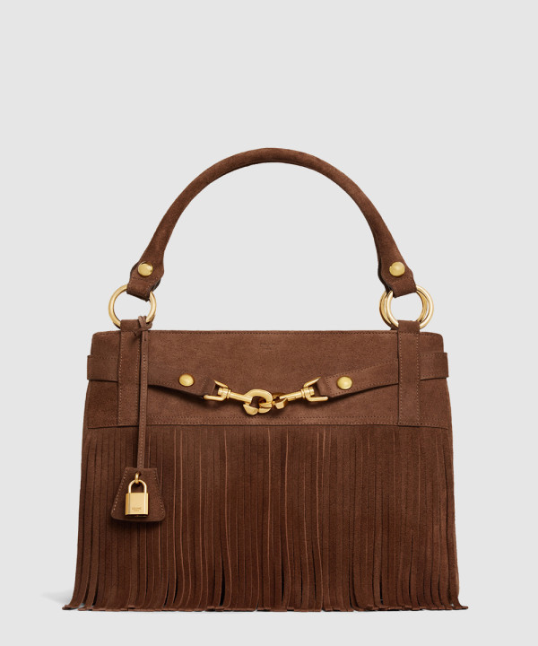 셀린느 프린지 벨벳 미디엄 토트백 114113