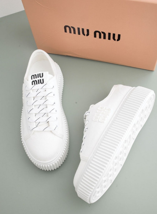 (국내배송) 미우미우 데님 워시드 플랫폼 스니커즈