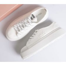 (국내배송) 미우미우 데님 오버솔 화이트 스니커즈