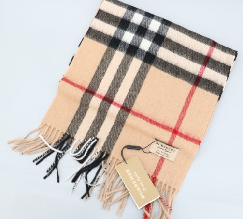 (국내배송) 버버리 슬림 체크 캐시미어 머플러
