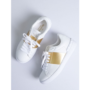 (국내배송) 발렌티노 오픈 스니커즈 메탈릭 밴드 화이트 플래티넘