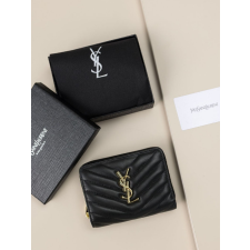 (국내배송) 생로랑 퀼트 처리된 가죽 소재의 CASSANDRE 생 로랑 MATELASSÉ 컴팩트 지갑