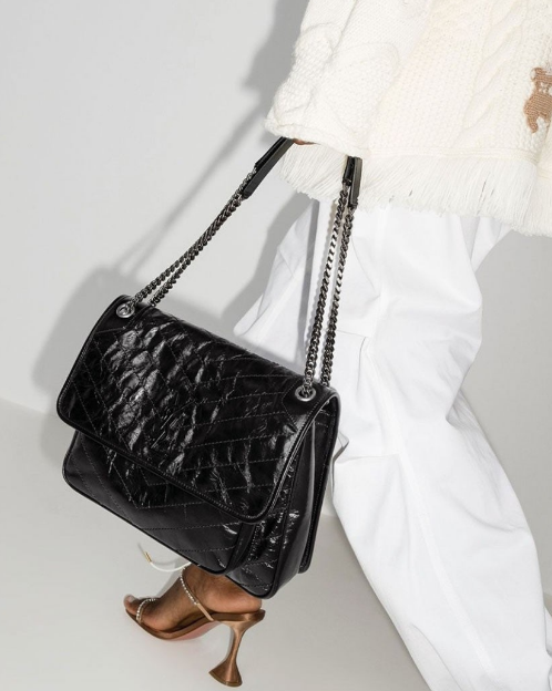 (국내배송) 생로랑 빈티지 가죽 소재 NIKI 미디엄