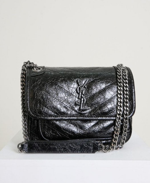 (국내배송) 생로랑 크링클 빈티지 레더 Niki 니키 베이비백