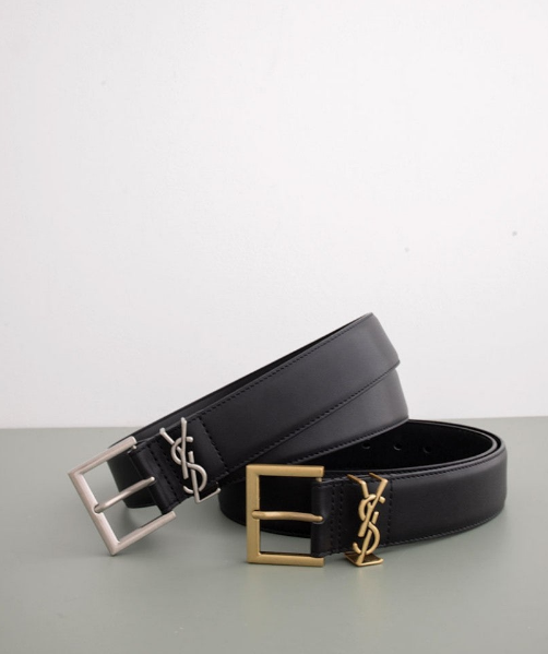 (국내배송) 생로랑 모노그램 스퀘어 버클 카프스킨 벨트