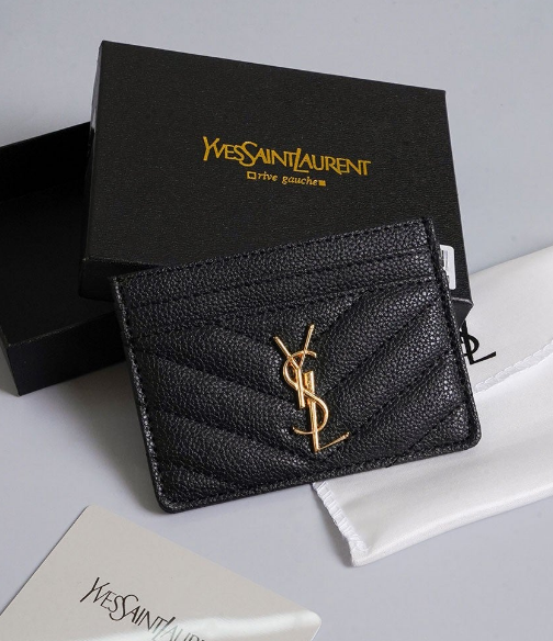 (국내배송) 생로랑 그랑 드 뿌드르 케비어 레더 카드 케이스