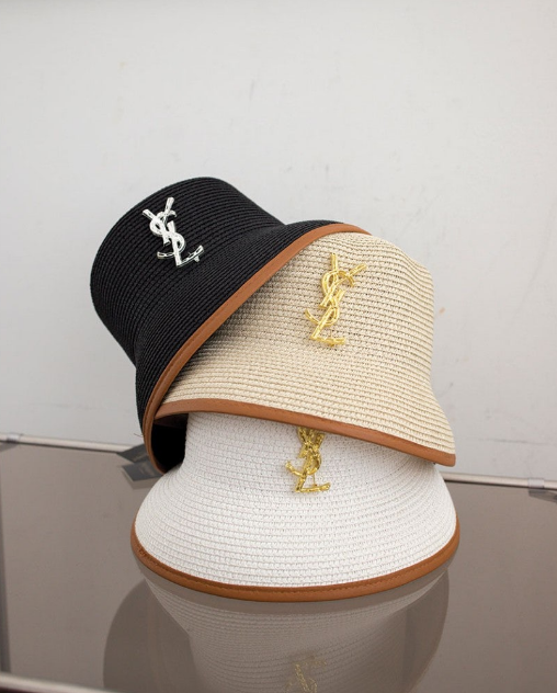 (국내배송) 생로랑 라피아 썸머 버킷햇