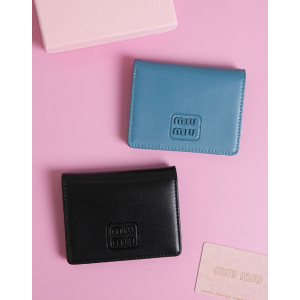 (국내배송) 미우미우 레더 카드 반지갑