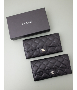 (국내배송) 샤넬 클래식 장지갑 카프스킨 블랙