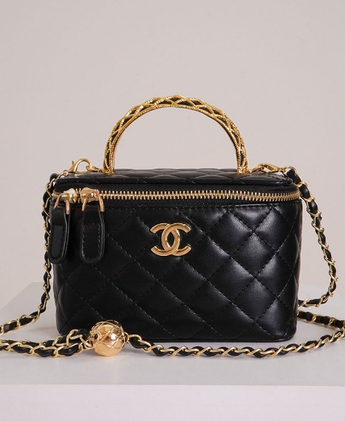 (국내배송) 샤넬 램스킨 베니티 탑핸들 체인백 (골드볼)