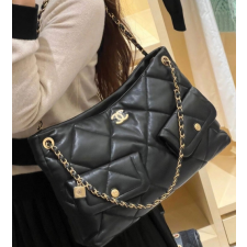 (국내배송) 샤넬 램스킨 골드 메탈 블랙 백