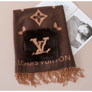 (국내배송) 루이비통 빅 모노패턴 밍크포켓 로고 머플러