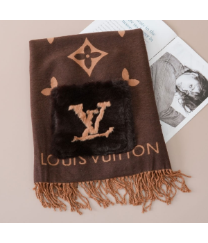 (국내배송) 루이비통 빅 모노패턴 밍크포켓 로고 머플러