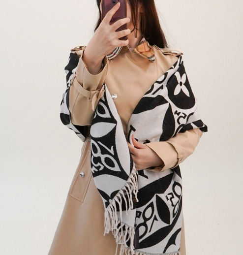 (국내배송) 루이비통 Since 1854 태슬 캐시미어 머플러