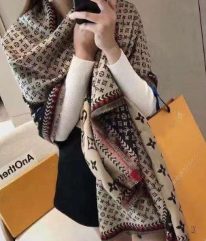 (국내배송) 루이비통 L002 레드라인 양모 스카프