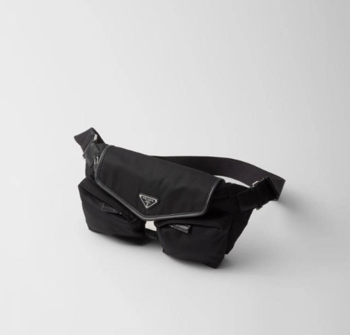 (국내배송) 프라다 나일론 삼각 로고 투 포켓 숄더 백